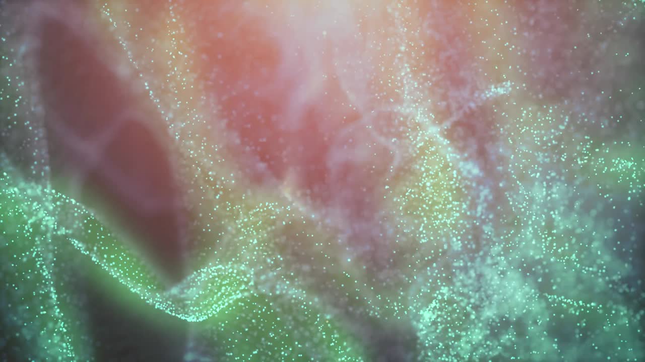 추상적인 배경 3d 렌더링: 무작위 크기의 혼란스러운 입자