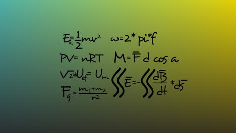 animation of mathematical data processing over green background