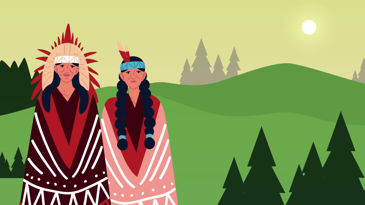 인디게누스 부부 (chief indigenous couple) 족속이 풍경에