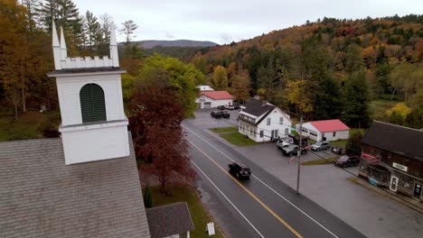 new england, londonderry vermont aerial in fall