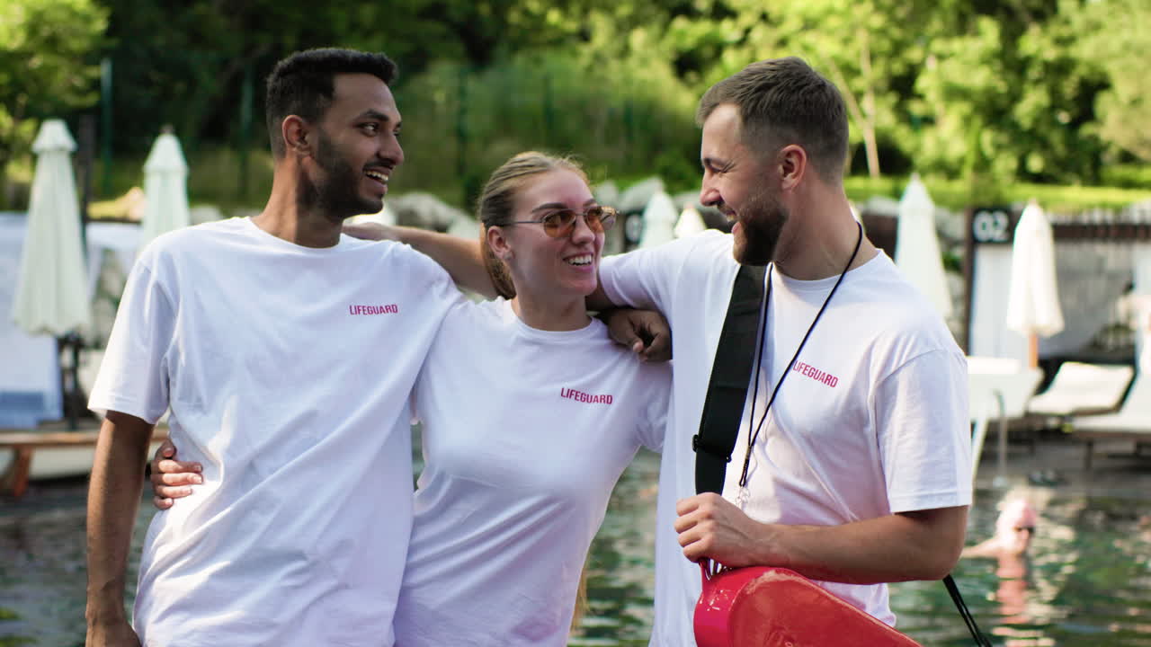 Lifeguards by the pool