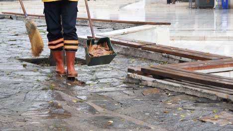 street cleaning on a rainy day