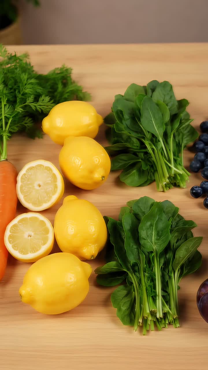 Frutta e verdura fresca biologica 4K.