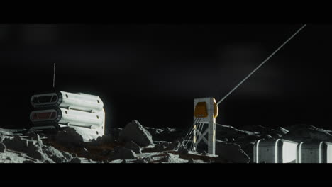 moon surface with a lunar base