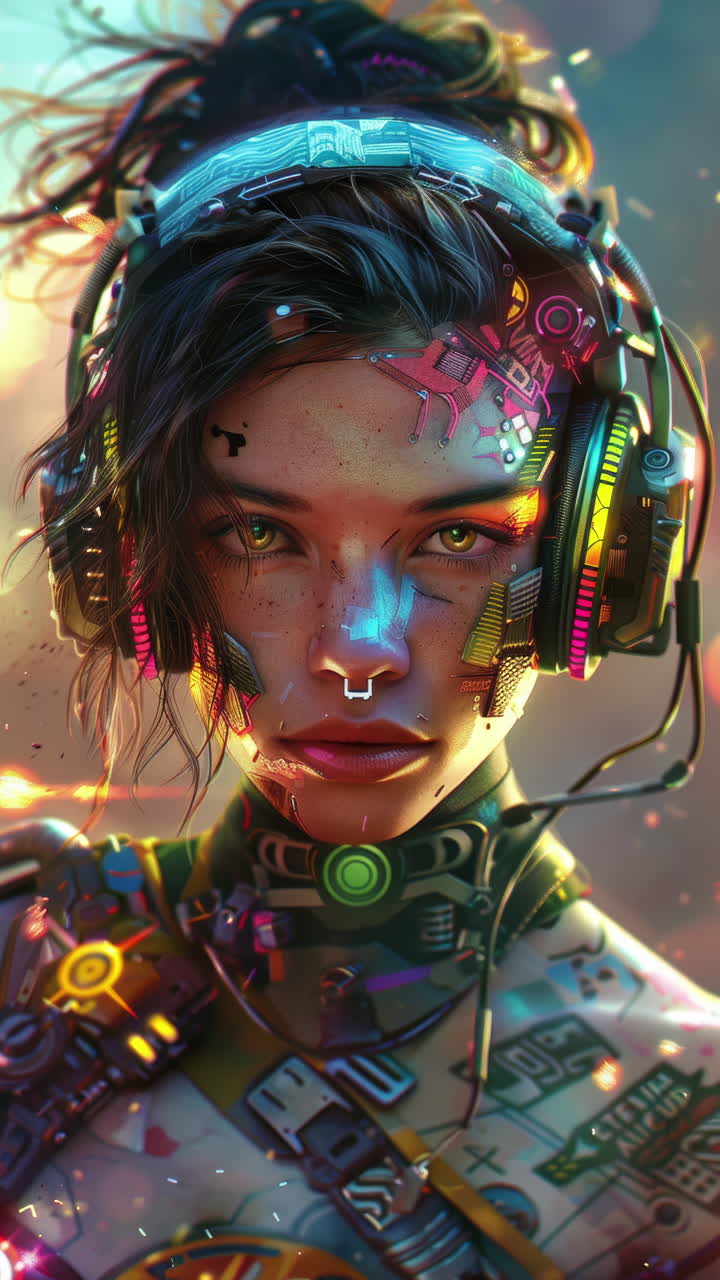 mujeres con altavoces de audio y auriculares hechos de ai