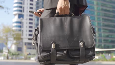 hombre de negocios con un maletín de negocios.