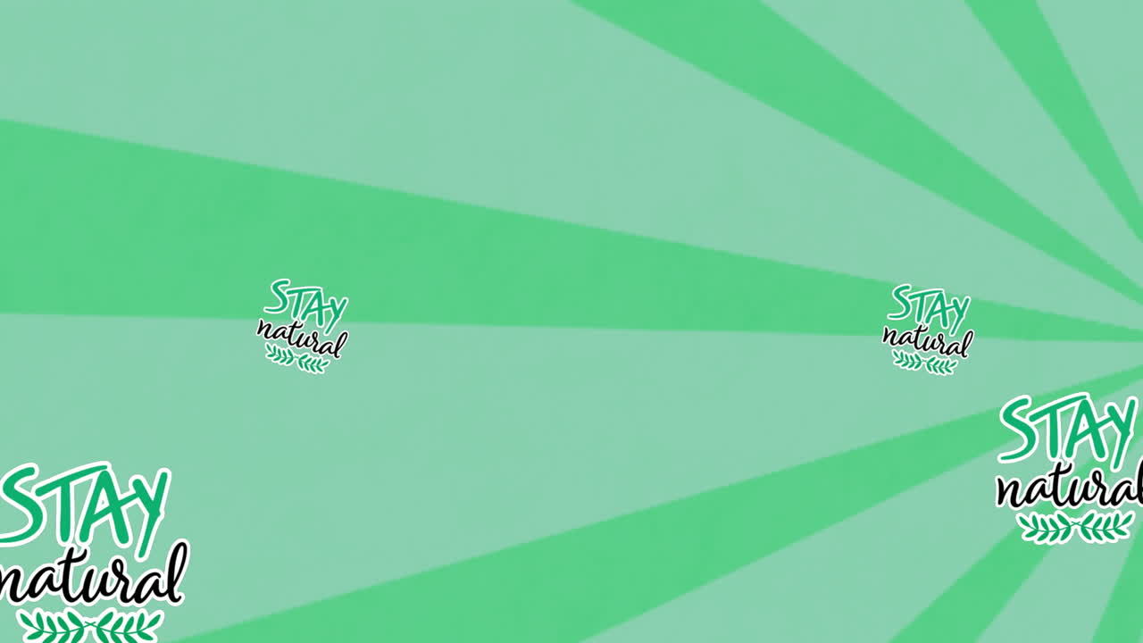 녹색 줄무 ⁇  배경 위에 있는 자연스러운 텍스트의 애니메이션