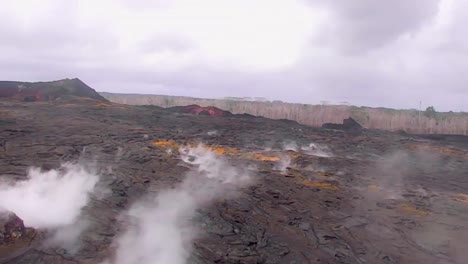 aerial over the active k_lauea volcano hawaii 2018