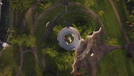 Bird's-eye-view-of-flags-at-American-Memorial-Park