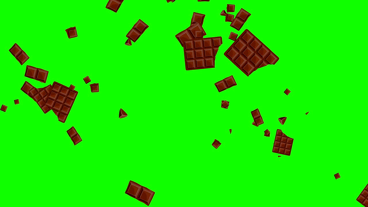 초콜릿 바 비가 아지는 녹색 화면 효과 애니메이션