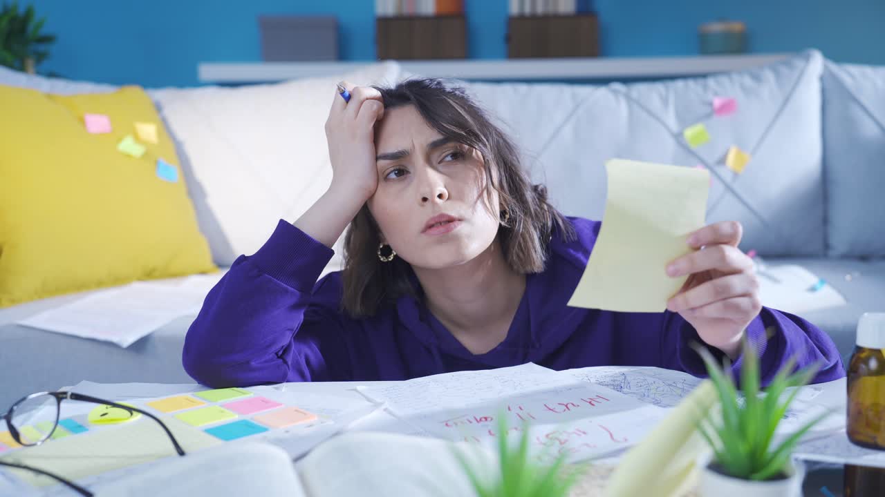 치매를  ⁇ 고 고통받고 혼란스러운 젊은 여성입니다.