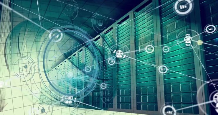 Digital Cyber Security Network Overlay in Data Center Server Room