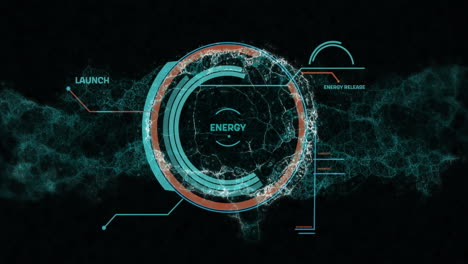animación del procesamiento de datos científicos y escaneo de alcance sobre un fondo oscuro