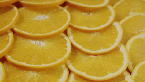 dolly shot: the background of the sliced slices of orange