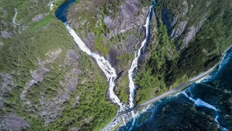 Aerial-footage-Latefossen-waterfall-Norway