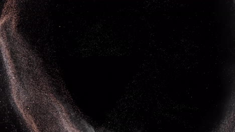 particles forming abstract shapes, dynamic movement animation on black background