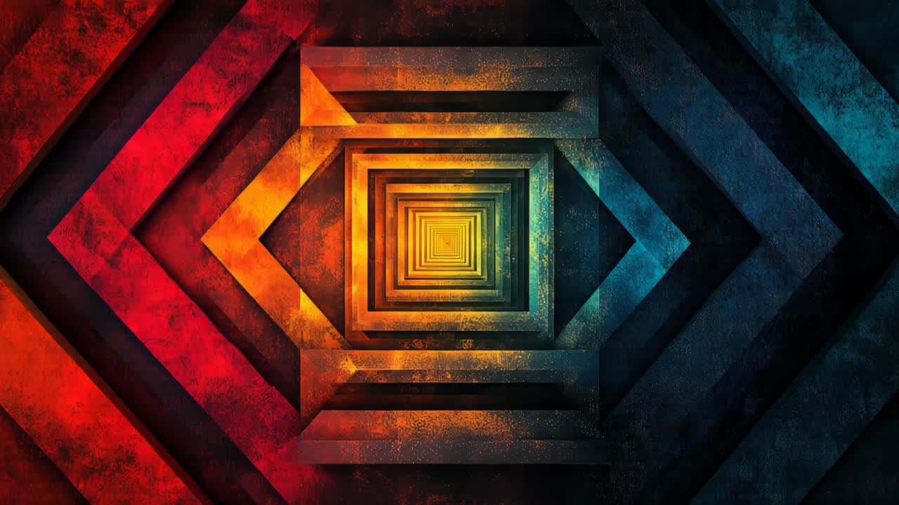 Colorful Geometric Tunnel Illusion