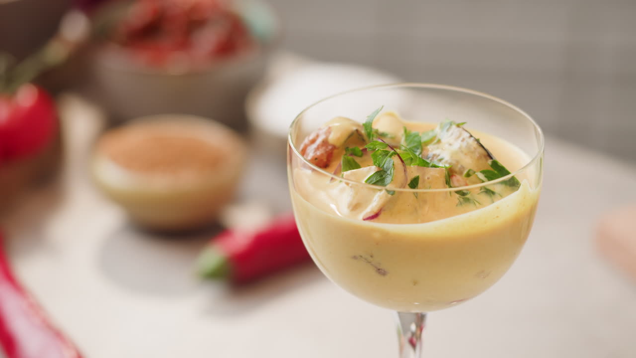 Preparing Shrimp Cocktail Appetizer