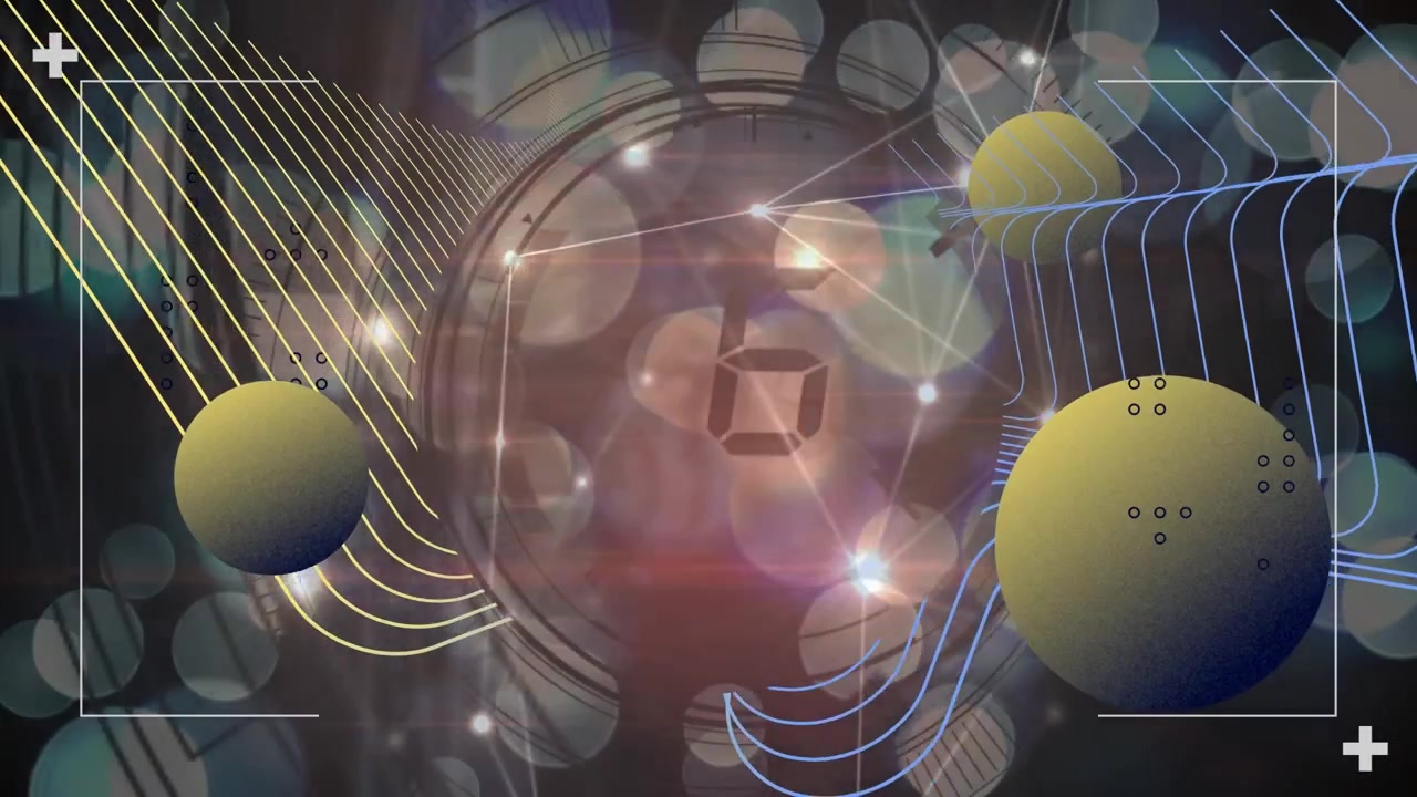 Animation of network of connections over countdown and shapes