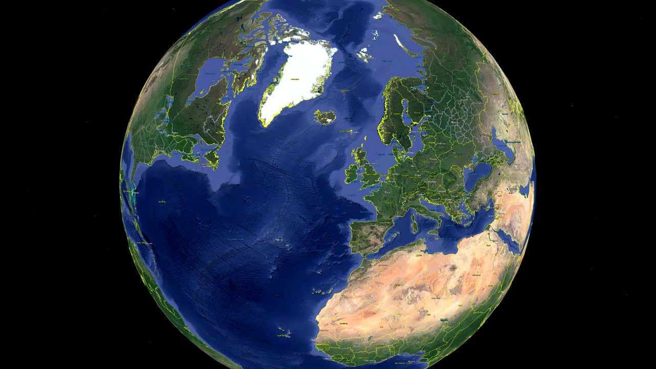 발과 함께 영국 3d 우주 지구 - 영국 외부에서 확대
