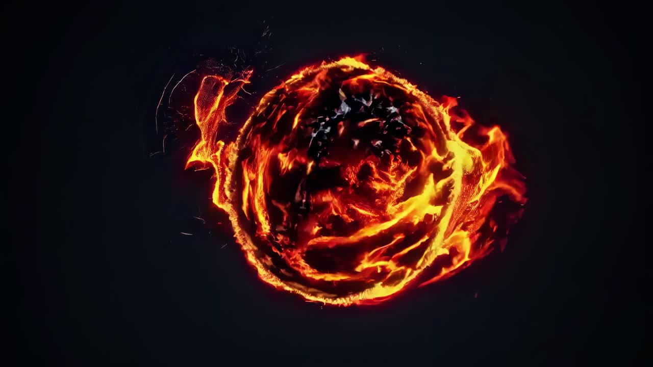 Abstrakt flammende kugle