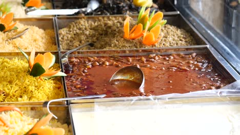 delicious buffet with varied middle eastern dishes