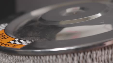 extreme close up of a ford filter spinning