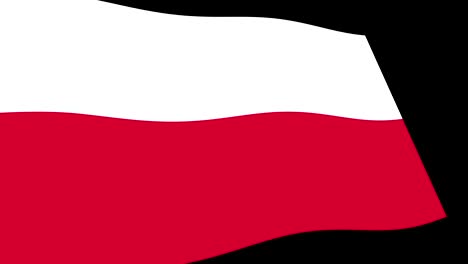 poland flag slow waving in perspective, animation 4k footage