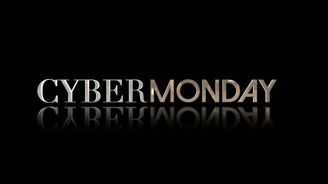 texto de lunes cibernético de elegancia en degradado negro 2