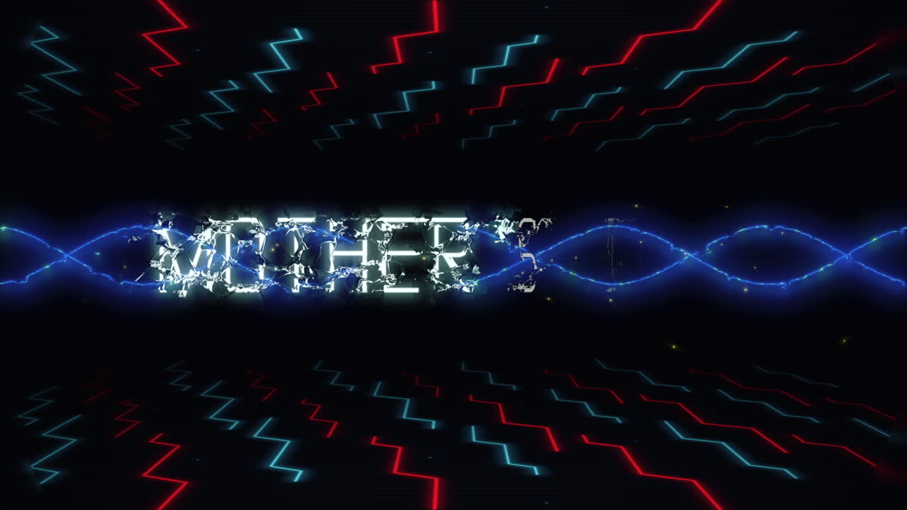 Futuristic neon design for Mothers Day celebration