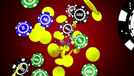 poker chip animation, background, rendering, loop