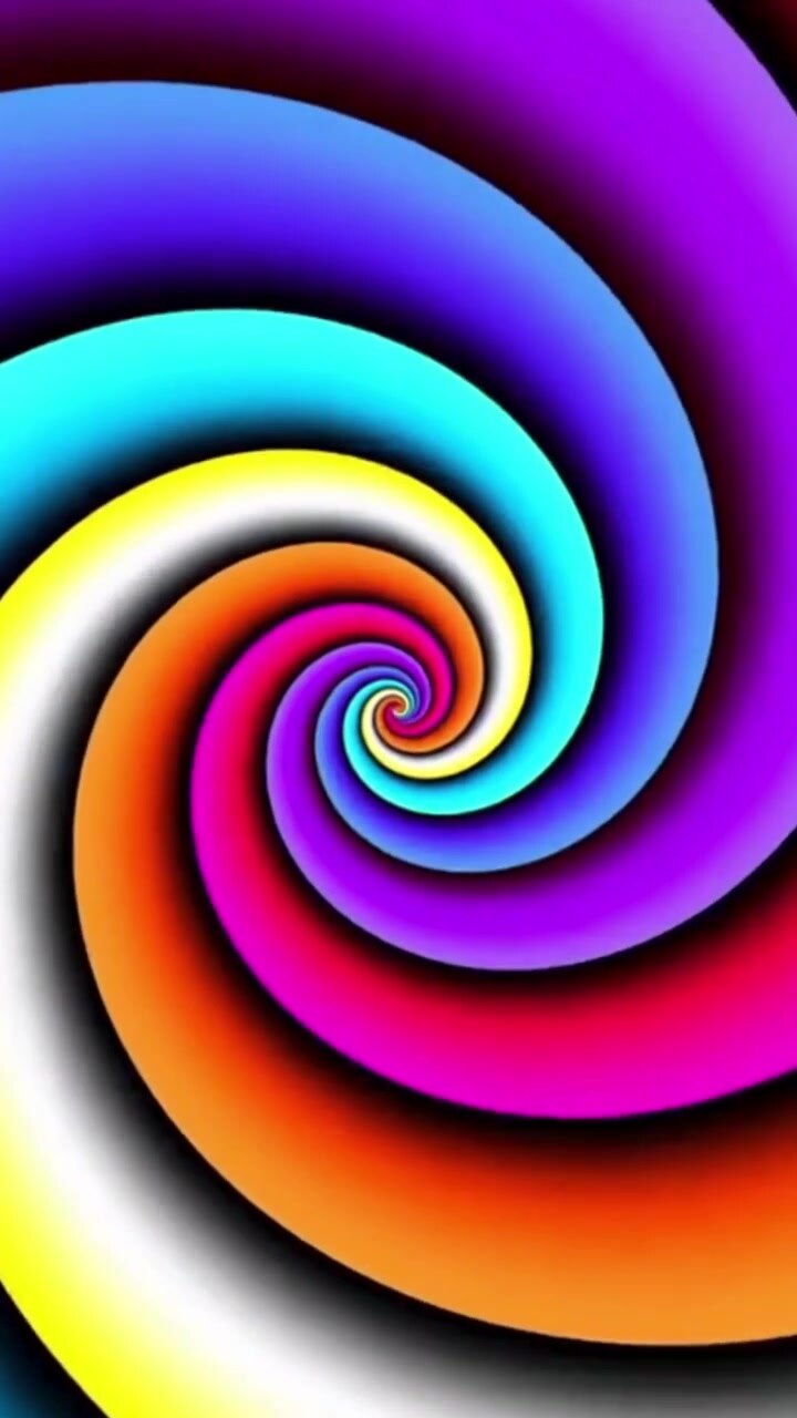 Sfondo astratto vibrante a spirale rotante in loop