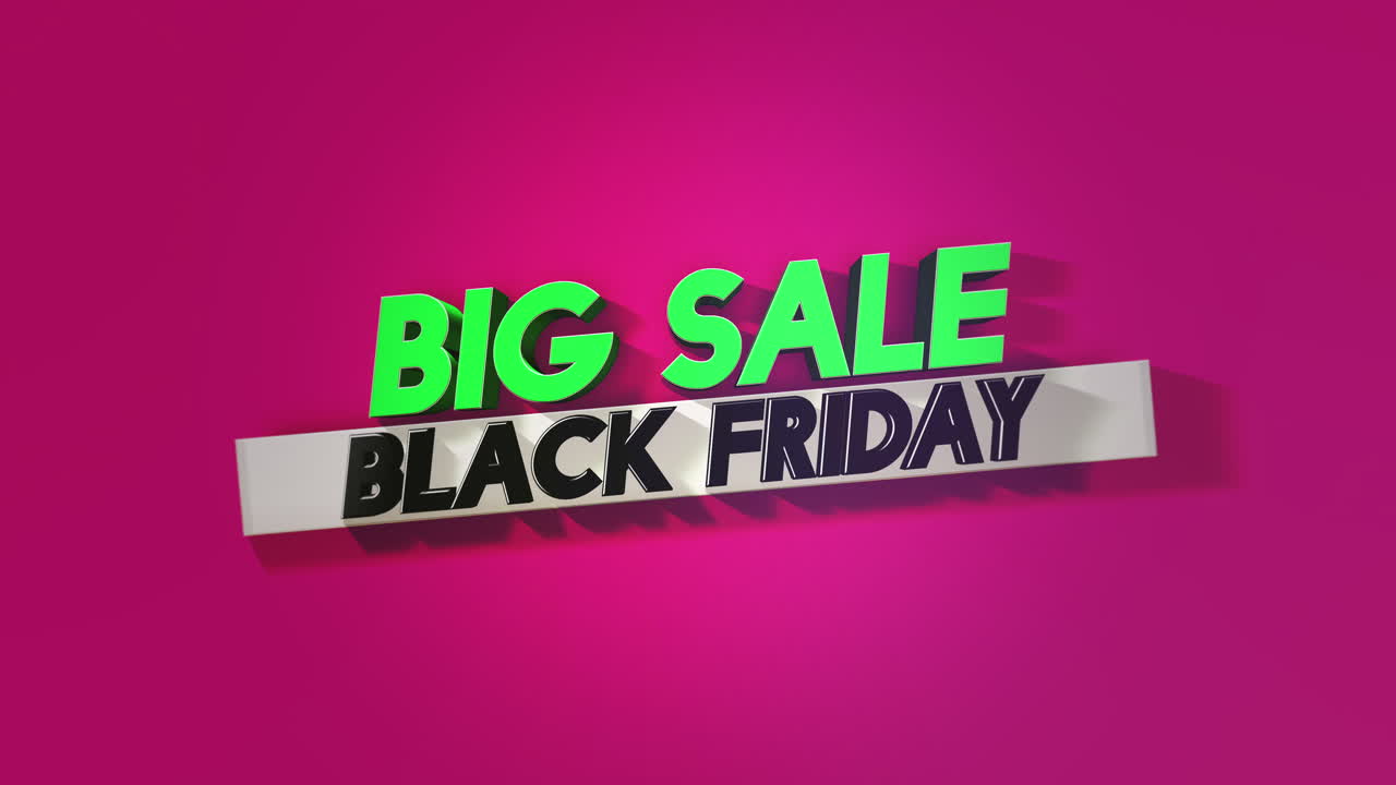 Vibrant and modern Black Friday text on pink gradient