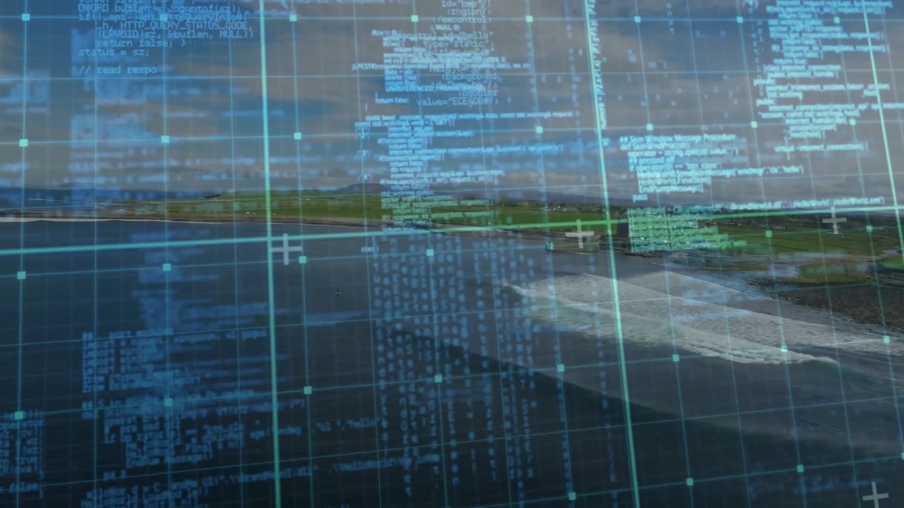 Opening code overlay on coast, gridlines and markers holding while code scrolling for live analysis