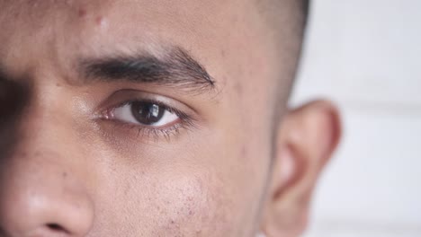 close-up of a young man's face