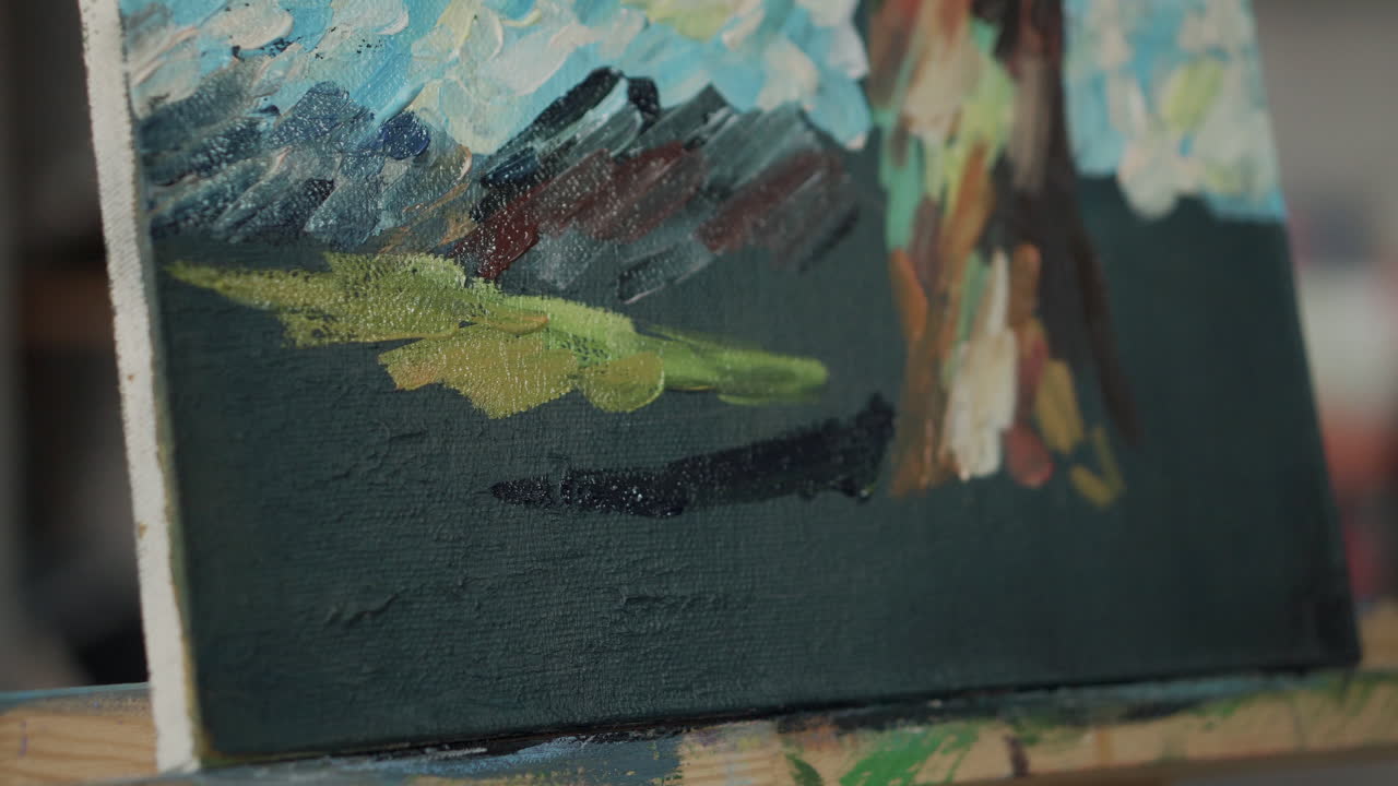 새 를 그린 예술가 의 클로즈업