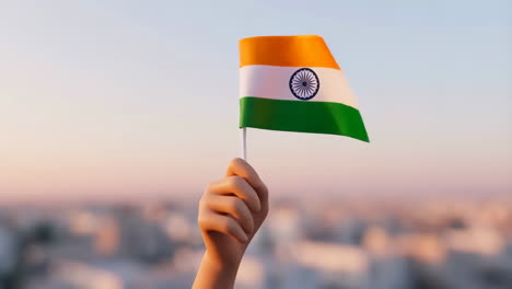hand holding the indian flag