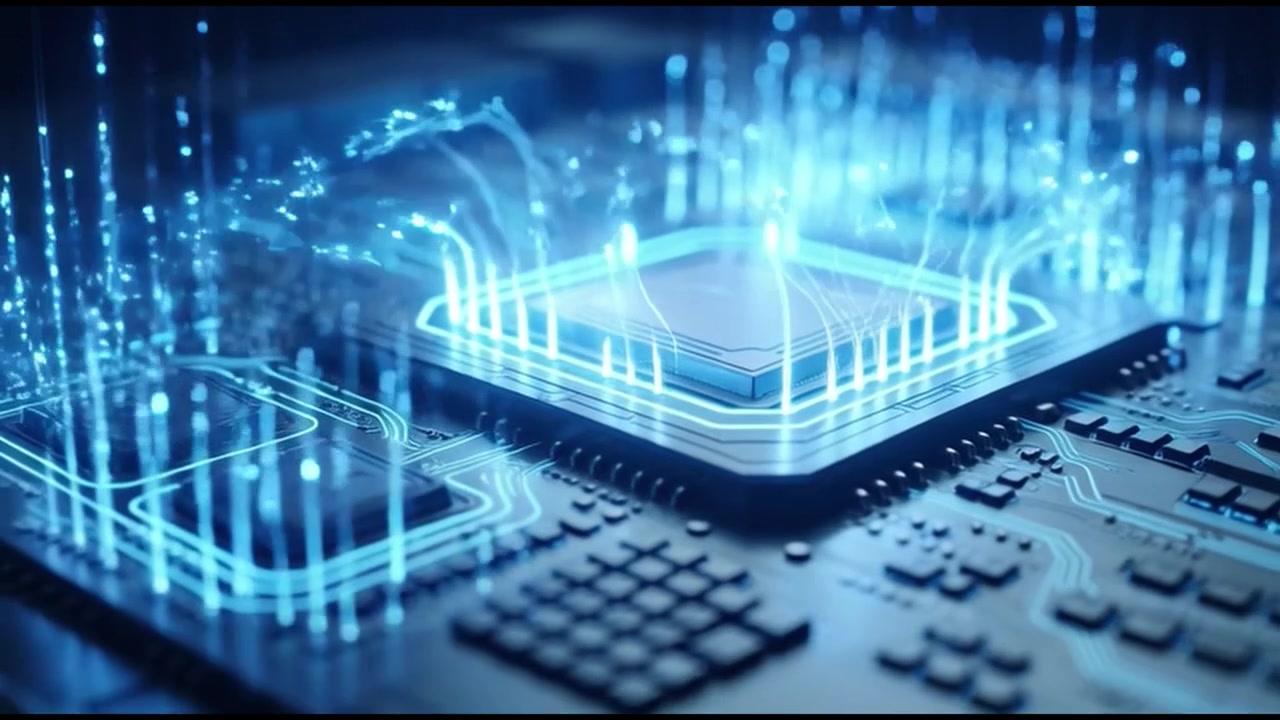 Digital Data Processing on a Futuristic Computer Circuit Board