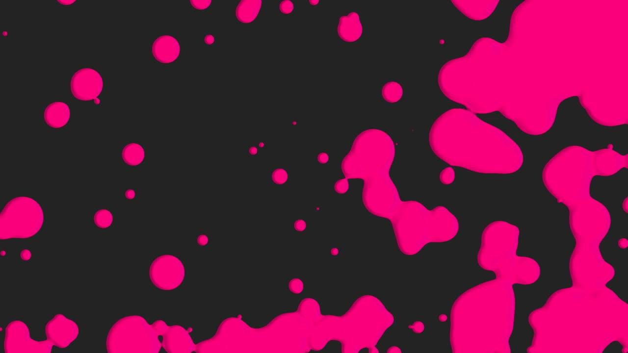 Red abstract liquid and splashes spots on black gradient