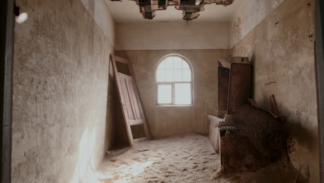 abandoned room filled with sand