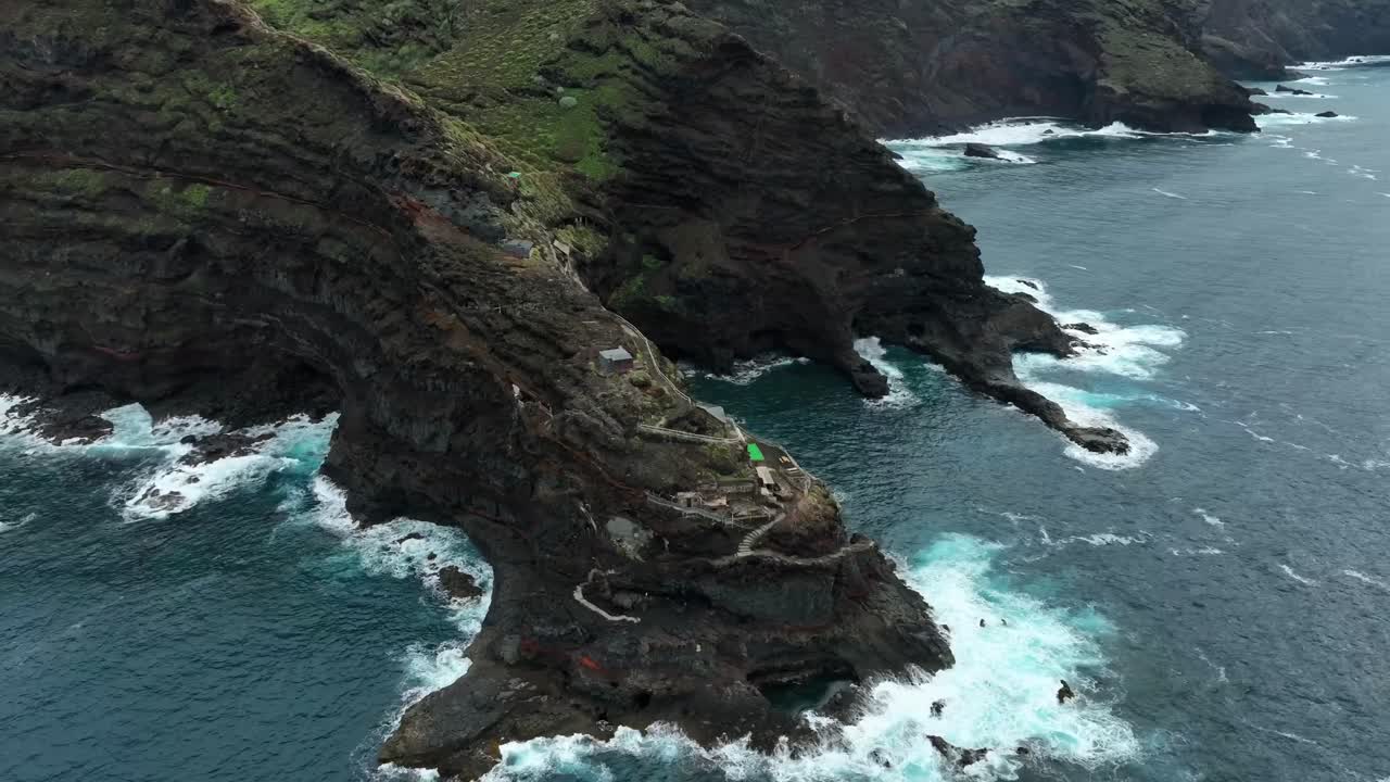 Aerial drone view of the landscape of La Palma, Canary Islands, Spain