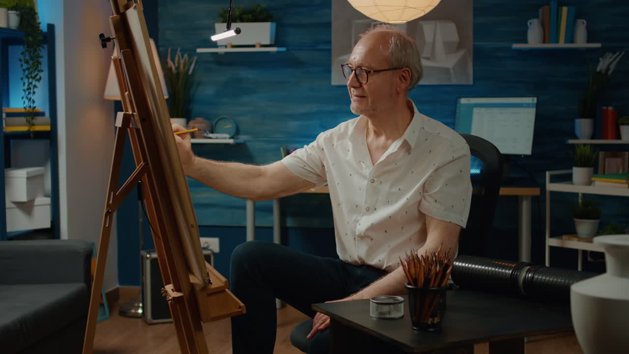 Creative person using skills to draw professional sketch