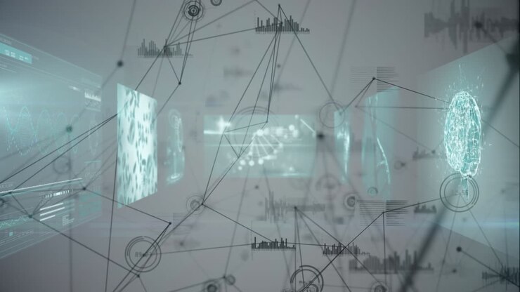 Animazione di una rete di connessioni sull'elaborazione dati
