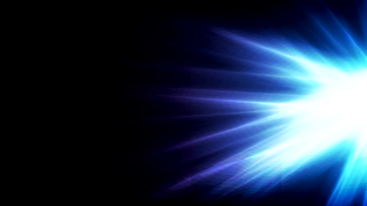 Animazione video astratta con raggi blu luminosi