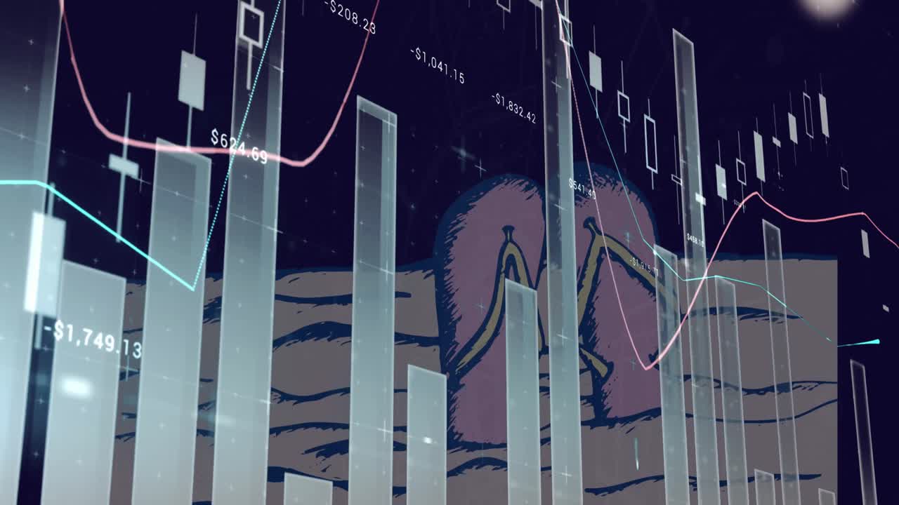 animación del procesamiento de datos sobre formas sobre fondo negro