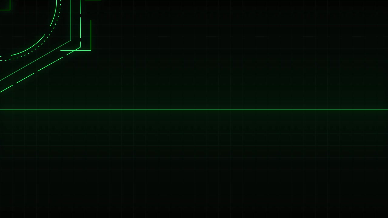 Abstract Green Digital HUD Interface Elements on Dark Background