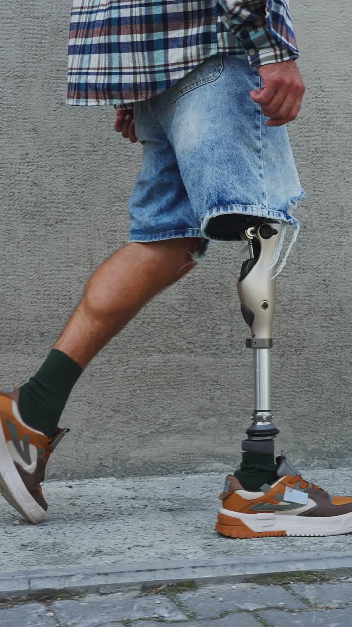 Man with Prosthetic Leg Walking
