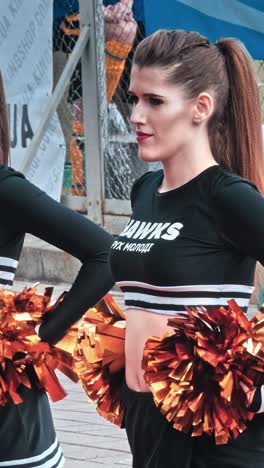 performance of beautiful young girls of cheerleader