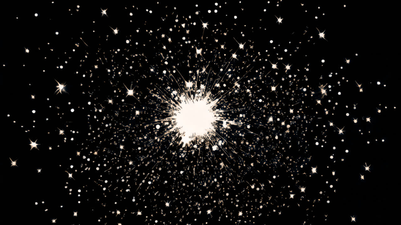 Radiant cosmic explosion in space animated overlay, transparent 4K video, alpha channel, ProRes 4444