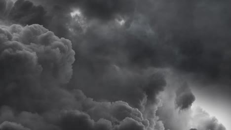 4k  flying through dark cumulonimbus clouds and stroms